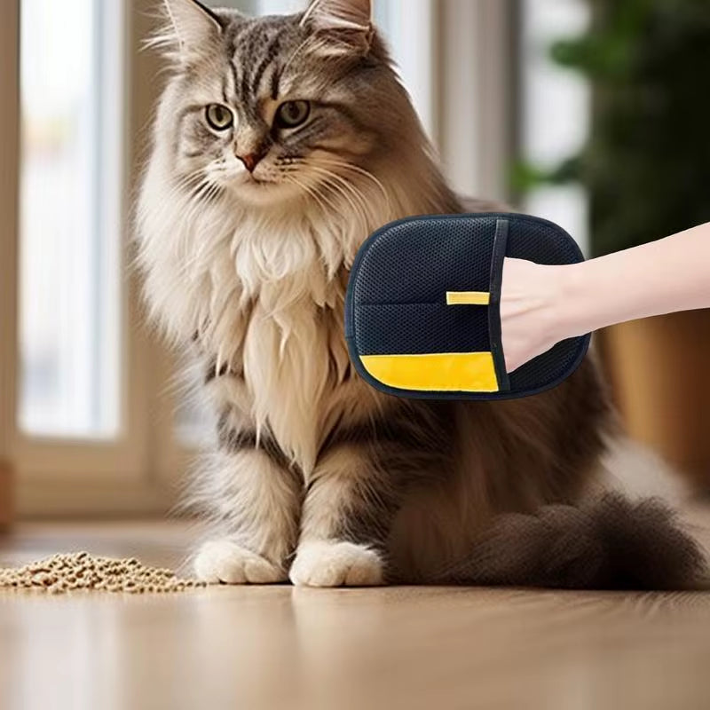 Double-Sided Deshedding Gloves for Pets for Grooming and Bonding