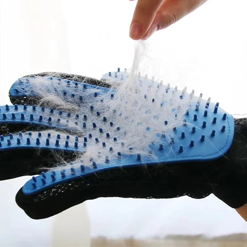 Grooming Glove Hair Deshedding Bath Hair Remover Clean Massage Brush for Animal