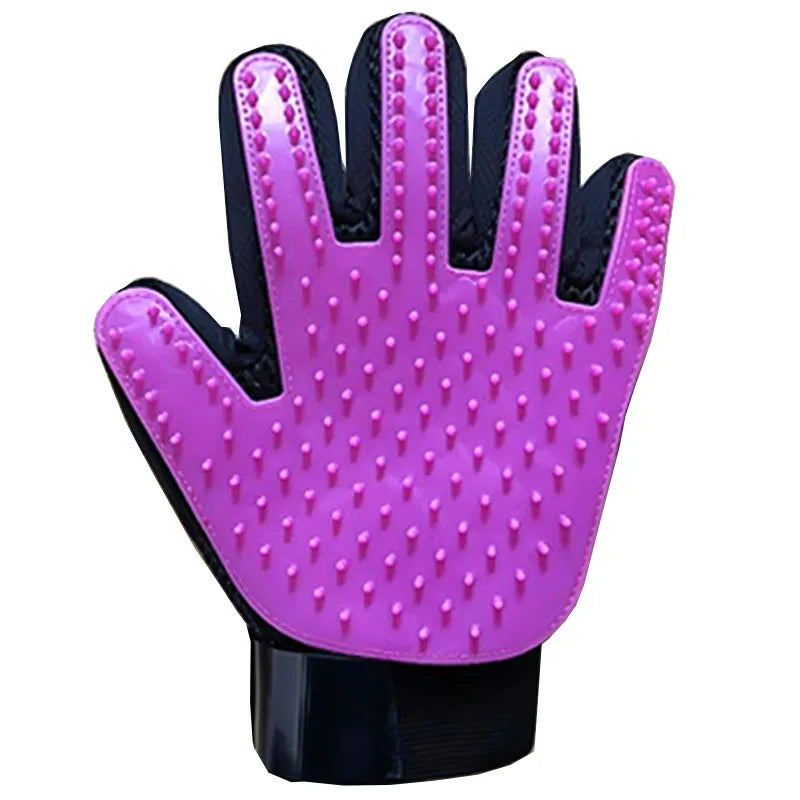 Grooming Glove Hair Deshedding Bath Hair Remover Clean Massage Brush for Animal
