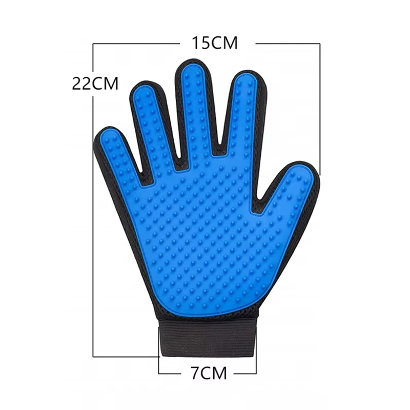 Grooming Glove Hair Deshedding Bath Hair Remover Clean Massage Brush for Animal